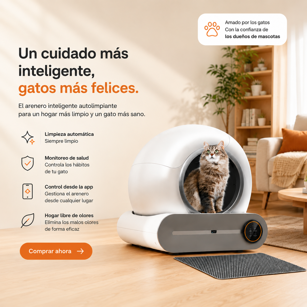 Arenero Automático Inteligente para Gatos  T25 WiFi