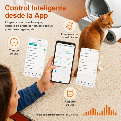 Arenero Automático Inteligente para Gatos  T25 WiFi
