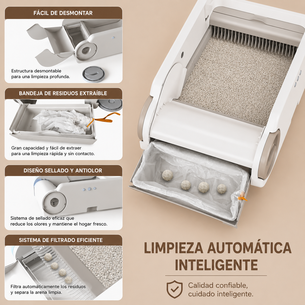 Arenero Automático Inteligente para Gatos WiFi BLW02