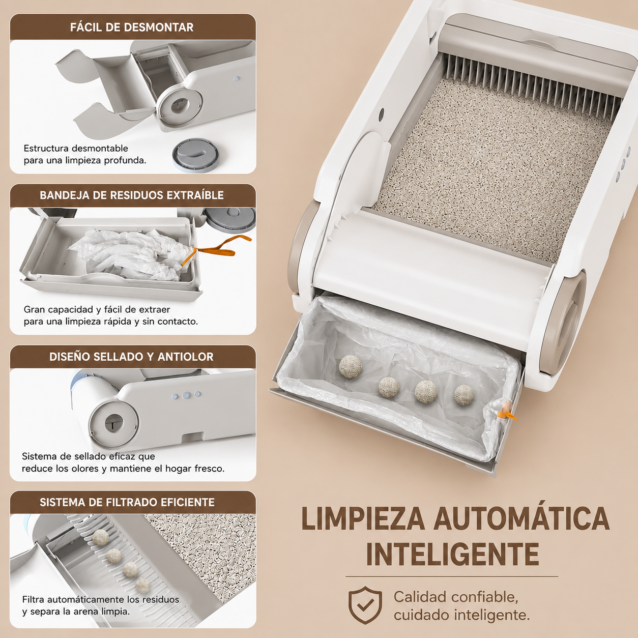Arenero Automático Inteligente para Gatos WiFi BLW02