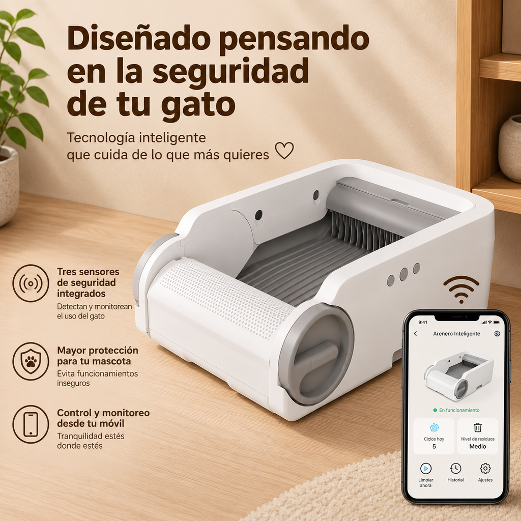 Arenero Automático Inteligente para Gatos WiFi BLW02