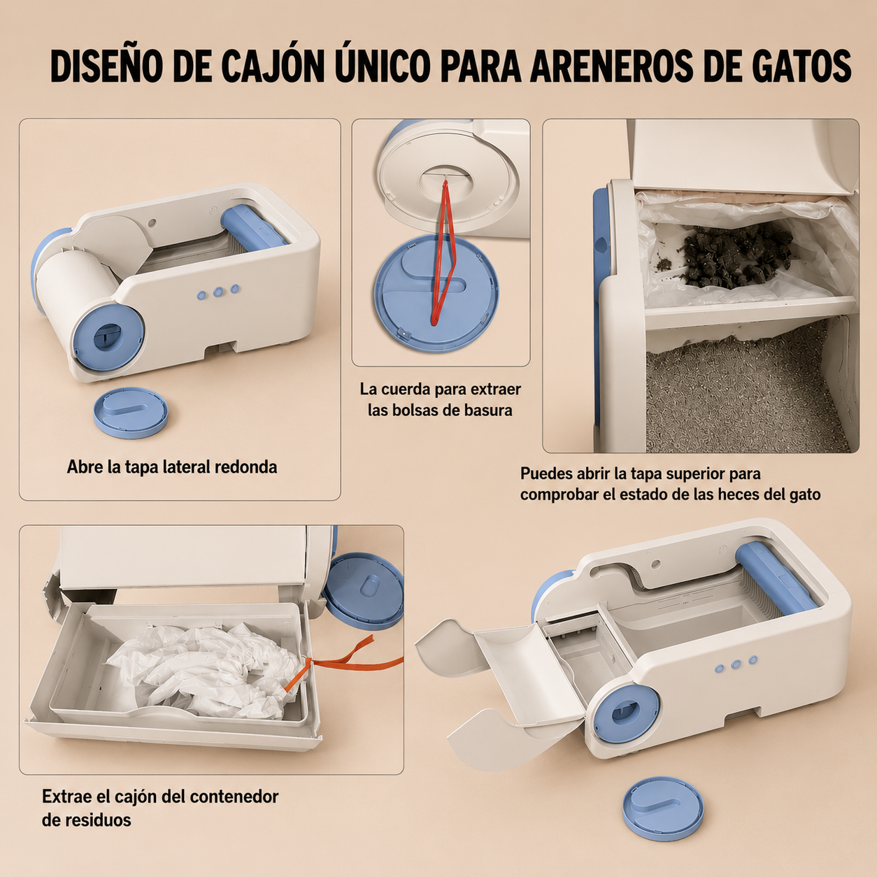 Arenero Automático Inteligente para Gatos WiFi BLW02